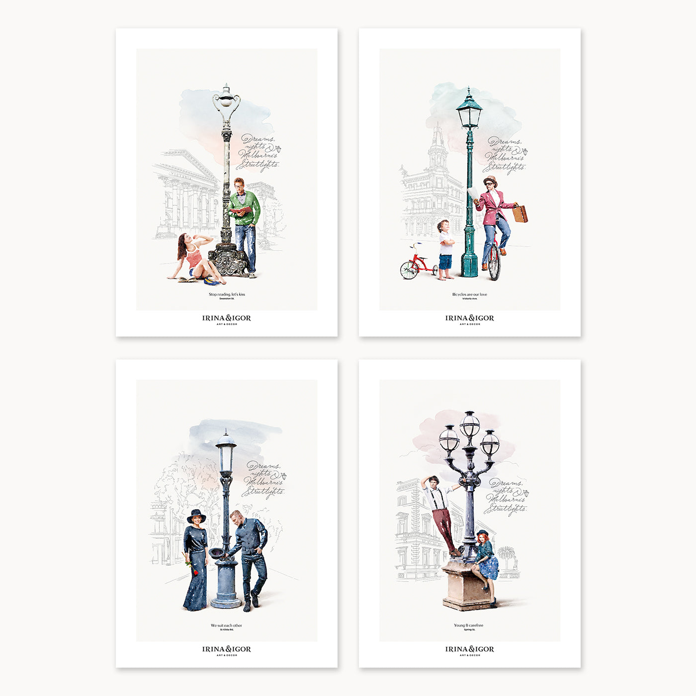 Postcard Bundle 'Melbourne's Streetlights'. Full Set of 19