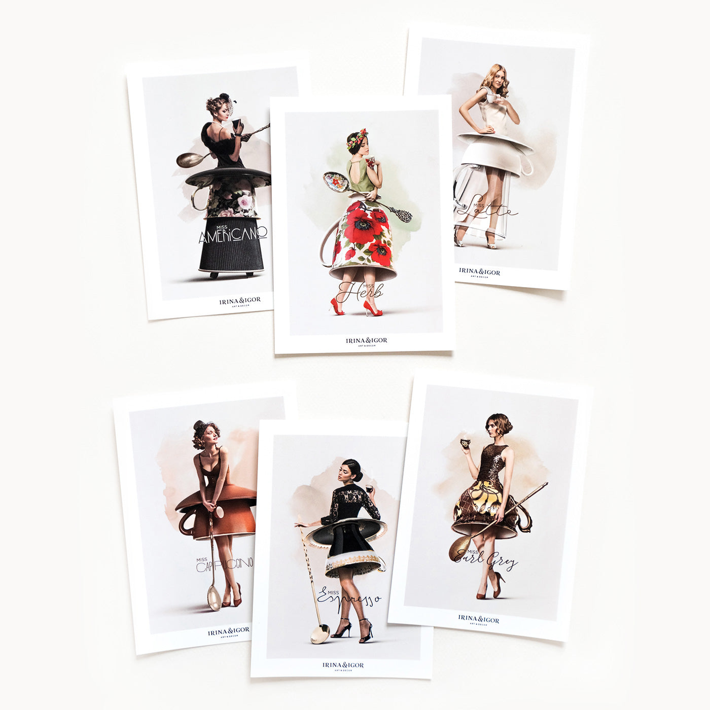Postcard Bundle 'Cafe Style'. Set of 6