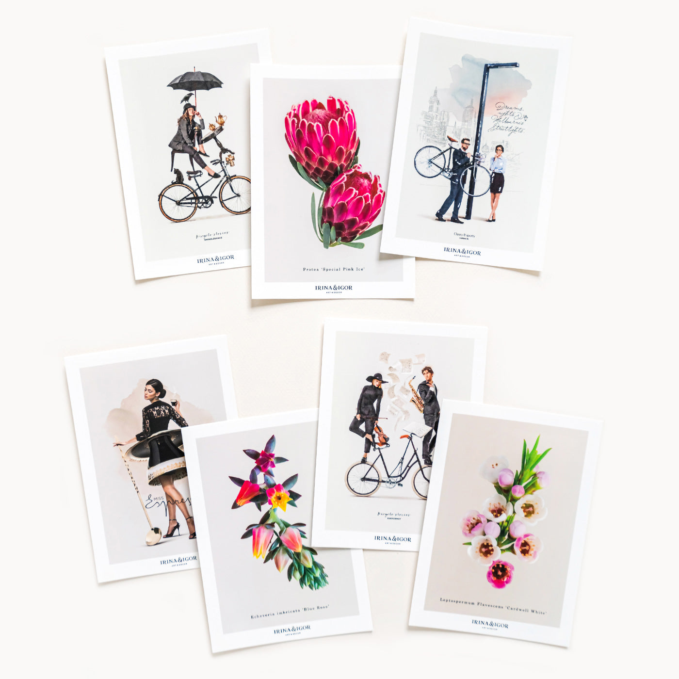 Postcard Bundle 'Mix #02'. Set of 7