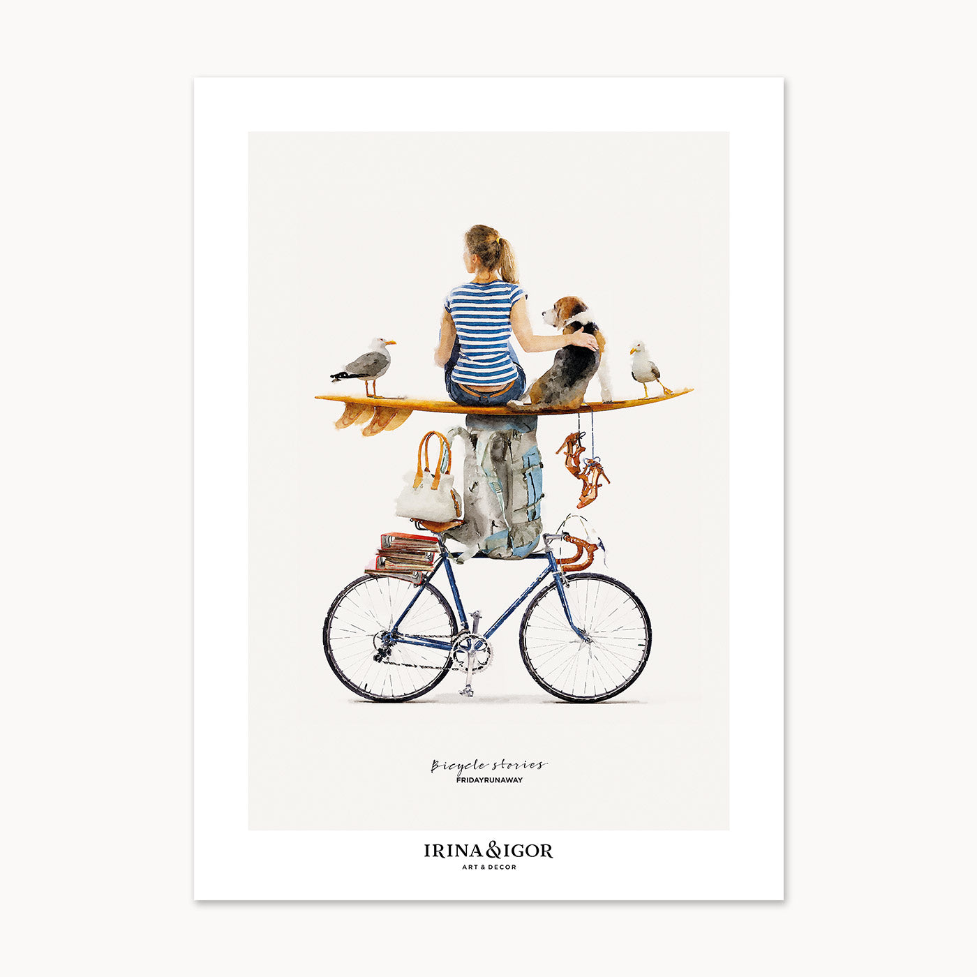 Postcard Bundle 'Bicycle Stories'. Full Set of 7